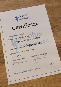 Certificaat Slaapcoach training 2022